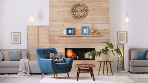 Cozy,Furnished,Apartment,With,Niche,In,Wooden,Wall,And,Armchair.