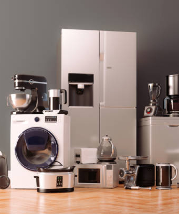3d render of home appliances collection set